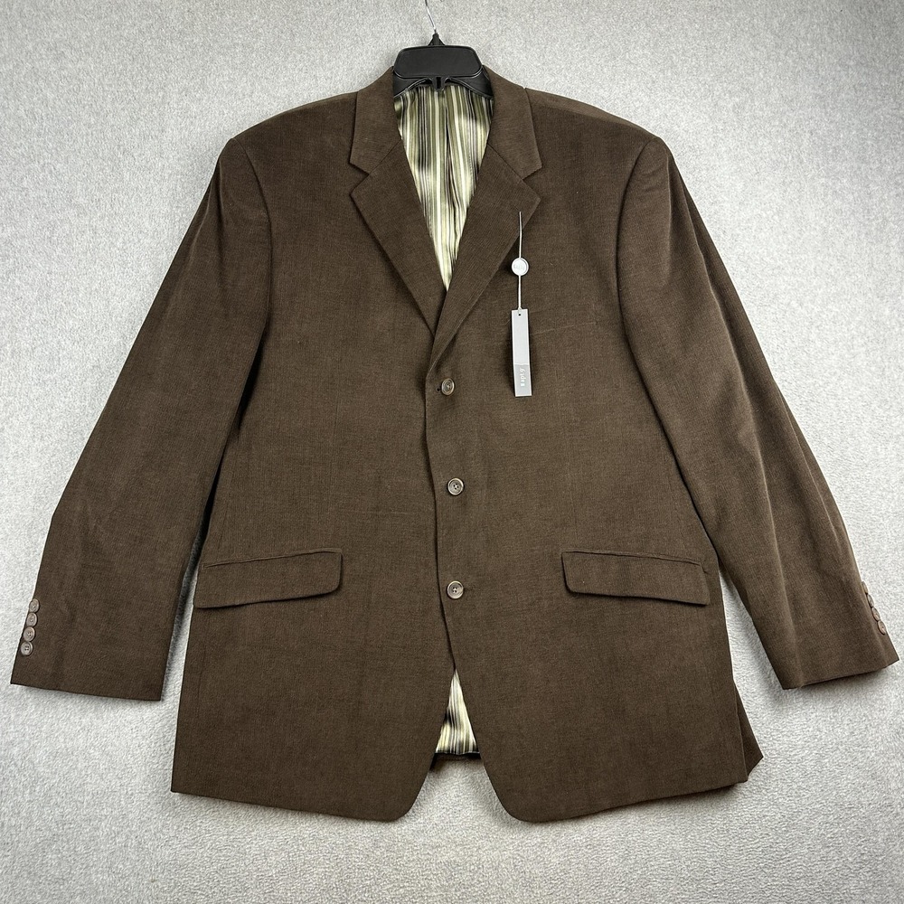Apt. 9 Sport Coat Blazer Mens 2XL 48R Brown Corduroy Jacket Notch Lapel NWT